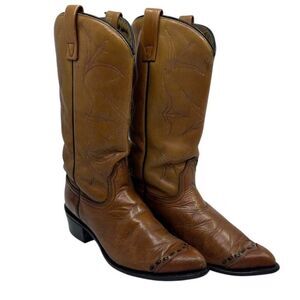 Vintage Acme Boots Cowgirl Brown Leather Heel Women sz. 7C Style 77236‎ USA